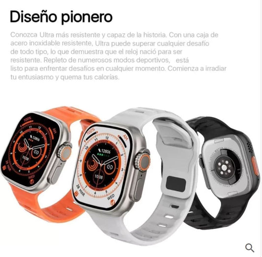 RELOJ INTELIGENTE ULTRA + 7 BRAZALETES + PROTECTOR DE PANTALLA